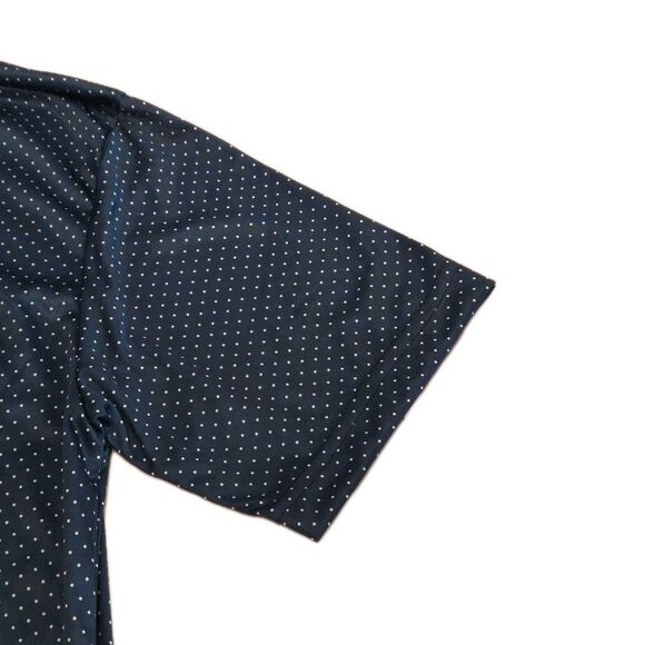 NWOT Collars & Co Men’s M Dress Collar Performance Polo Navy Polka Dot - Picture 4 of 7